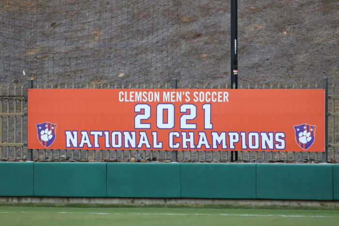 Clemson's 2021 Men's Soccer National Championship Banner
